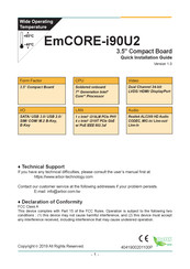Arbor Technology EmCORE-i90U2 Quick Installation Manual