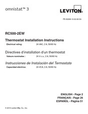 Leviton Omnistat 3 RC500-2EW Installation Instructions Manual