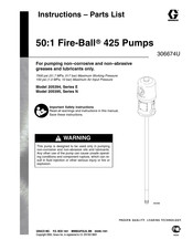 Graco Fire-Ball 425 E Series Instructions-Parts List Manual