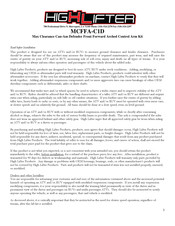 High Lifter MCFFA-C1D Manual
