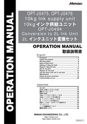 MIMAKI OPT-J0475 Operation Manual