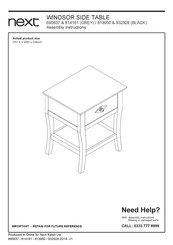 Next WINDSOR 814161 Assembly Instructions Manual