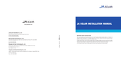 JA SOLAR JAM5 Series Installation Manual