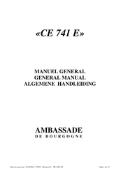 Ambassade CE 741 E General Manual