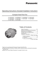 Panasonic FY-40DSL2NET Operating Instructions Manual