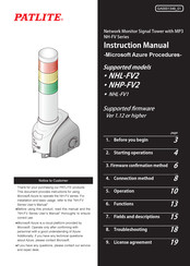 Patlite NHL-FV1 Instruction Manual