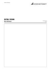 Gossen MetraWatt R2500 Interface Description