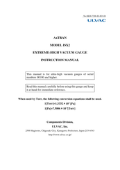 Ulvac AxTRAN ISX2 Instruction Manual