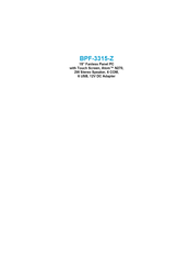 Boser BPF-3315-Z User Manual
