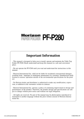 Horizon Fitness PF-P280 Manual
