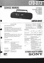 Sony MEGA BASS CFD-073 Service Manual