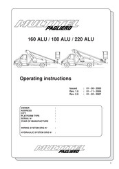 Multitel Pagliero 220 ALU Operating Instructions Manual