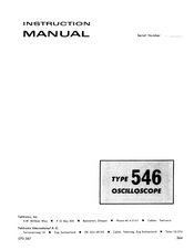 Tektronix 546 Instruction Manual