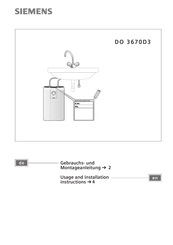 Siemens DO 3670D3 Usage And Installation Instructions