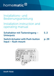 Homematic Ip HmIP-FSI16 Installation Instructions And Operating Manual