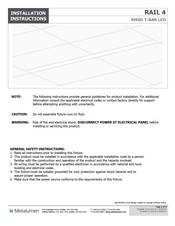 Metalumen RAIL 4 RM4D T-BAR LED Installation Instructions Manual