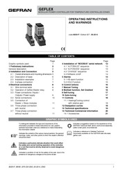 gefran GEFLEX GFX-S1 Series Operating Instructions And Warnings