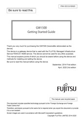 Fujitsu GW1500 Getting Started Manual