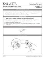 Kallista Persephone Trip Lever P70084 Installation Instructions