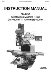Hafco BM-70VE Instruction Manual