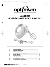 Optimum RK-0261 Operating Instructions Manual