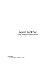 DLV Jewel Jackpot Setup And Service Menu Manual