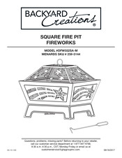 Backyard Creations OFW552SA-M Quick Start Manual