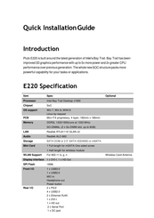 MiTAC Pluto E220 Quick Installation Manual