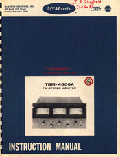 McMartin TBM-4500A Instruction Manual
