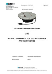 OCEM LIRE Series Instruction Manual For Use, Installation And Maintenance
