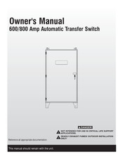 Generac Power Systems RTSR600A3 Owner's Manual