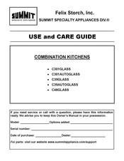 Felix Storch SUMMIT C39GLASS Use And Care Manual