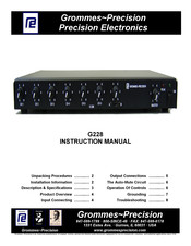 Grommes~Precision Precision Electronics G228 Instruction Manual