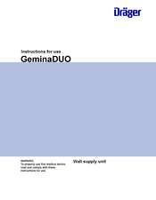 Dräger Gemina DUO Instructions For Use Manual
