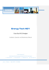 CODEL Energy Tech 401 Installation, Operation And Maintenance Manual