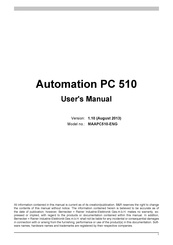 B&R Automation PC 510 User Manual