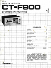 Pioneer CT-F900 Operating Instructions Manual