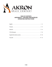 BRASS AKRON AKROMATIC 2000 Operating Instructions Manual