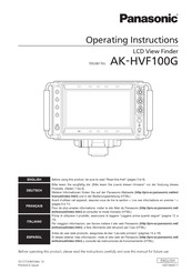 Panasonic AK-HVF100G Operating Instructions Manual