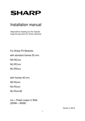 Sharp NU-RD Series Installation Manual