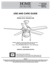 Home Decorators Collection RAINA AM595-BN Use And Care Manual