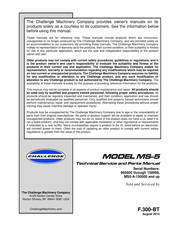 Challenge MS-5 Technical Service And Parts Manual
