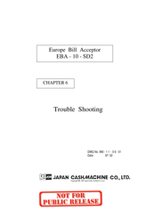JCM EBA-10-SD2 Troubleshooting Manual