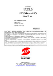 Elettronica Santerno SINUS K Series Programming Manual