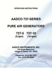 AADCO 737 Series Operating Instructions Manual