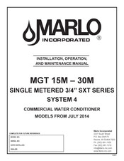 MARLO SXT Series Installation, Operation And Maintenance Manual