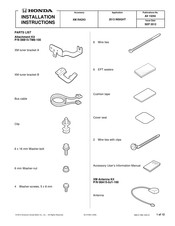 Honda XM RADIO Installation Instructions Manual