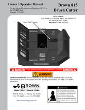BROWN 816 Owner's/Operator's Manual