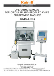 Kaindl RMS-CNC Operating Manual
