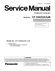 Panasonic CF-19ADUAX M Series Service Manual